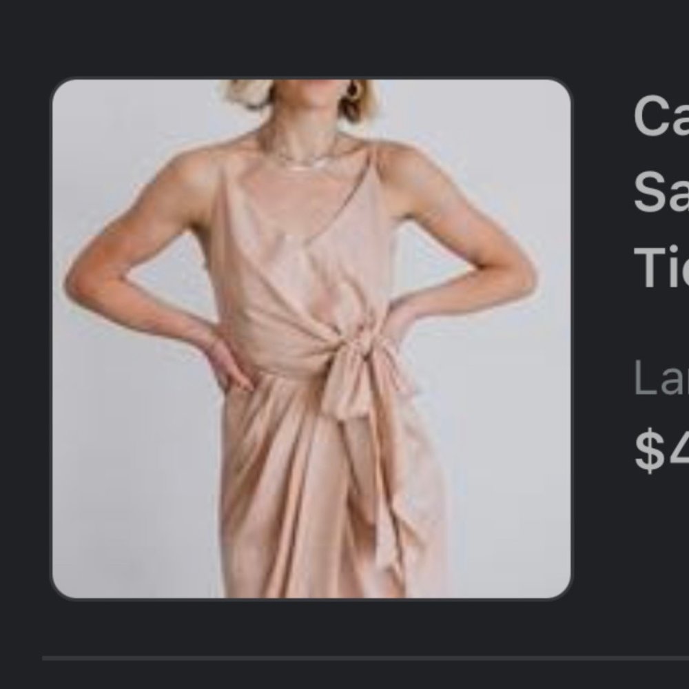 Camila Light Salmon Tank Side Tie Midi Dress